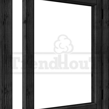 Steel Look vleugelraam 01 enkel DOUGLAS zwart, rechtsdraaiend  raam:754x905mm+kozijn:888x1039mm