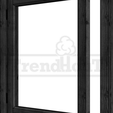 Steel Look vleugelraam 01 enkel DOUGLAS zwart, linksdraaiend  raam:754x905mm+kozijn:888x1039mm