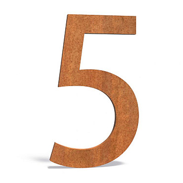 Huisnummer 72x5x120mm Corten 5mm (5 Corten)