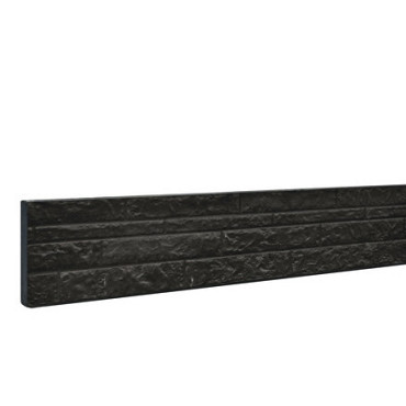 Beton onderplaat dubbelzijdig rotsmotief 36x3,5x184cm antraciet gecoat