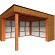 Buitenverblijf Capri 4250x4250x2550mm (bxdxh) model rechts alleen constructie