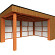 Buitenverblijf Capri 4900x3750x2550mm (bxdxh) model rechts alleen constructie