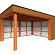 Buitenverblijf Capri 4900x4250x2550mm (bxdxh) model rechts alleen constructie