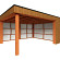 Buitenverblijf Capri 4900x4900x2550mm (bxdxh) model rechts alleen constructie