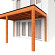 Aanbouwveranda Modena 4300x3000x2700mm (bxdxh) links