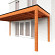 Aanbouwveranda Modena 5900x3000x2700mm (bxdxh) links