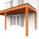 Aanbouwveranda Modena 6950x3000x2700mm (bxdxh) links