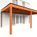 Aanbouwveranda Modena 6950x3650x2700mm (bxdxh) rechts