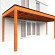 Aanbouwveranda Modena 7300x3000x2700mm (bxdxh) rechts