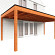 Aanbouwveranda Modena 7300x3650x2700mm (bxdxh) rechts