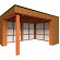 Buitenverblijf Capri 4250x3750x2550mm (bxdxh) model rechts alleen constructie