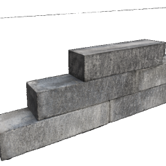 Blockstone stapelblok Small 12x12x60cm Grijs-Zwart