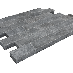 Pacific Black Piazzo Waterjet Linea Klinker 20x10x5cm