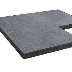 Afdekplaat-Vijverrand Pacific Black G693 Waterjet 50/20x50/20x3cm hoekstuk