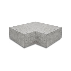 Artistone Oud Hollands hoekstuk traptrede 90° binnen 37x15cm Grijs