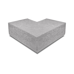 Artistone Oud Hollands hoekstuk traptreden 90° buiten 40x20cm Grijs