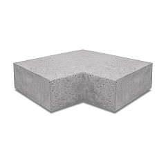 ArtiStone Oud Hollands hoekstuk traptreden 90° binnen 40x20cm Grijs