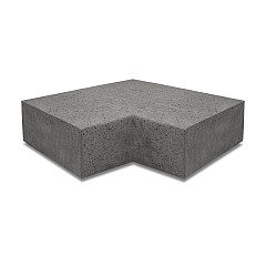 ArtiStone Oud Hollands hoekstuk traptreden 90° binnen 40x20cm Antraciet