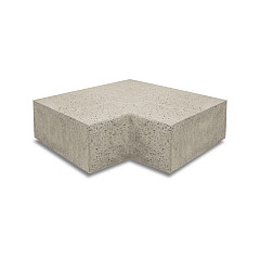Artistone Oud Hollands hoekstuk traptrede 90° binnen 37x15cm Greige