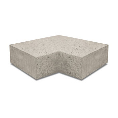 ArtiStone Oud Hollands hoekstuk traptreden 90° binnen 40x20cm Greige