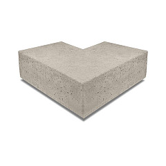 ArtiStone Oud Hollands hoekstuk traptreden 90° buiten 40x20cm Greige