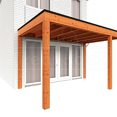 Aanbouwveranda Modena diep 3m rechts