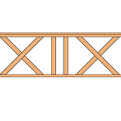 Hekwerk met kruis Douglas type C 278,5x73cm onbehandeld