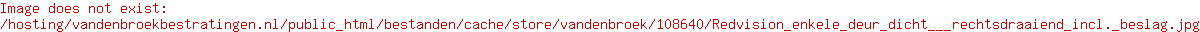 Redvision enkele deur dicht  rechtsdraaiend incl. beslag