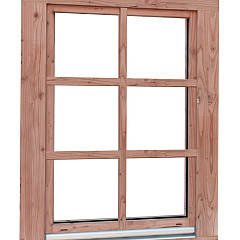 Douglas draai-kiepraam Prestige met dubbelglas, 84,4x120,4 cm, onbehandeld.