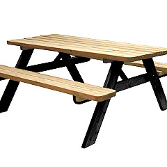 Picknicktafel Easy 180 x 70 cm inklapbaar met zwart onderstel