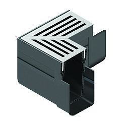 ACO SlimLine hoekstuk  incl. RVS rooster
