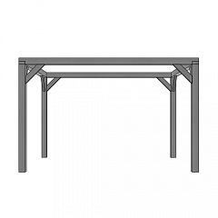 Vuren houtpakket 300 x 400 cm, zwart gedompeld, tbv strak schaduwdoek 292 x 392 cm.
