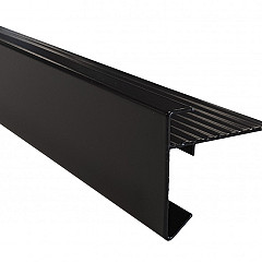 Aluminium daktrim, 4,5 x 4,5 x 250 cm, zwart RAL 9005.