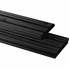 Vuren geschaafd triple profiel 2,2x14x400 cm, zwart gedompeld.