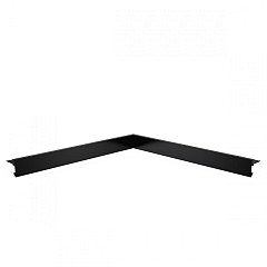 Aluminium daktrim binnenhoek, 4,5 x 4,5 x 40 cm, zwart RAL 9005.