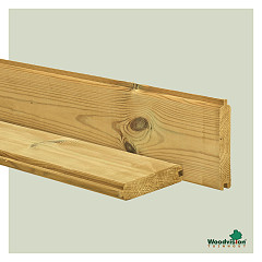 Grenen profielplank 2,8x14,5x180cm groen geïmpregneerd