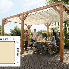 Douglas houtpakket 324x324cm tbv schaduwdoek 290x300cm kleurloos geïmpregneerd