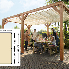 Douglas houtpakket 324x524cm tbv schaduwdoek 290x500cm kleurloos geïmpregneerd