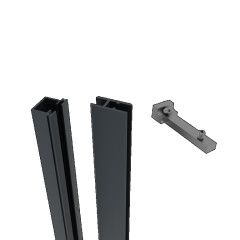 Boston Aluminium profielset voor glas horizontaal RAL7016 (2 profielen incl. connectors)