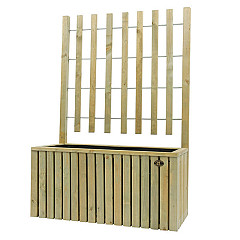 Trellis bloembak Elan 130 Excellent, 89 x 42 x 42 cm hoogte 130 cm, groen geïmpregneerd.