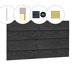 Zweeds Rabat plankenset douglas bij wand B 228,5x224cm zwart geïmpregneerd