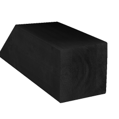 Vuren Paal geschaafd Verlijmd 12x12x300cm Zwart gedompeld - UITLOPEND