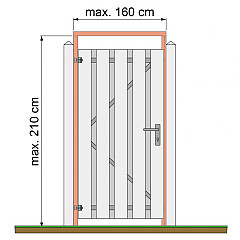 Tuindeurkozijn Douglas met aanslaglat max 160cm breed