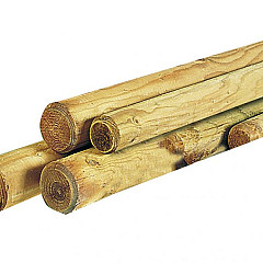 Ronde Paal cilindrisch gefreesd 1 zijde haaks gekort 1 zijde gekroond Ø10x300cm