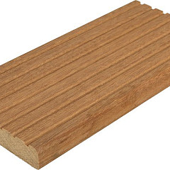 Terrasplank Bangkirai 21x145mm gegroefd/glad Premium P100 244cm