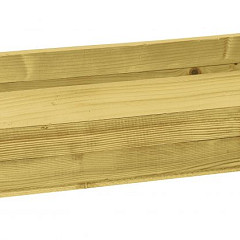 Bloembak rechthoek 25x82x34cm (HxBxD), groen geïmpregneerd