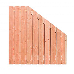 Douglas geschaafd plankenscherm 21-planks 16 mm 180x180-90cm tbv betonsysteem, recht aflopend onbeha
