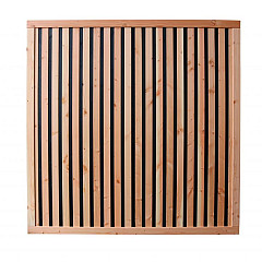 Douglas geschaafd rhombus plankenscherm met zwarte binnenkant, 180x180cm zwart/onbehandeld