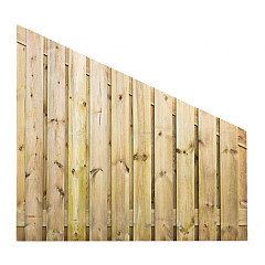 Grenen geschaafd plankenscherm 23-planks 15 mm 180x180-90cm verticaal, recht aflopend, groen geïmpre