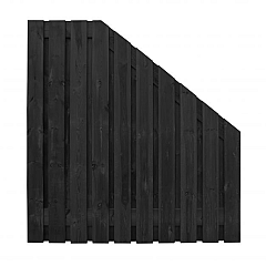 Naaldhout geschaafd plankenscherm 21-planks 15 mm 180x180/90cm recht aflopend, geïmpregneerd en zwar